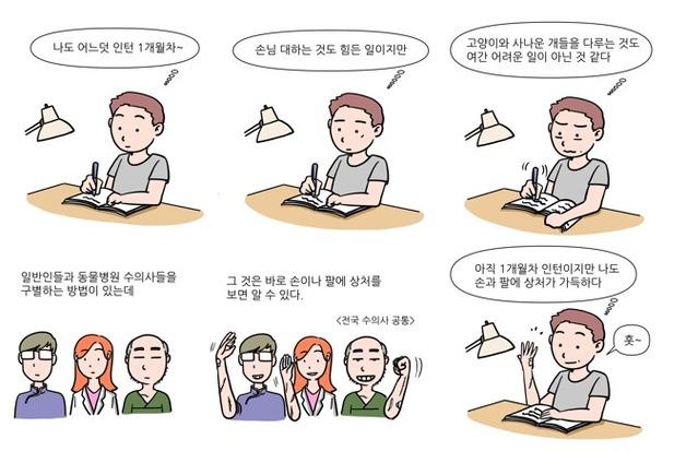 수의사에게 영광의 상처란…개·고양이한테 물리거나 또는[해피펫툰]